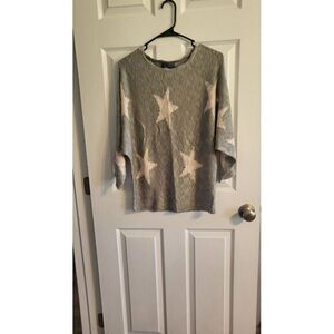 Hudson Gray Women's Gray with White Stars Sweater Size‎ Small